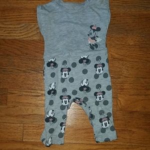 Girls one piece minnie mouse romper